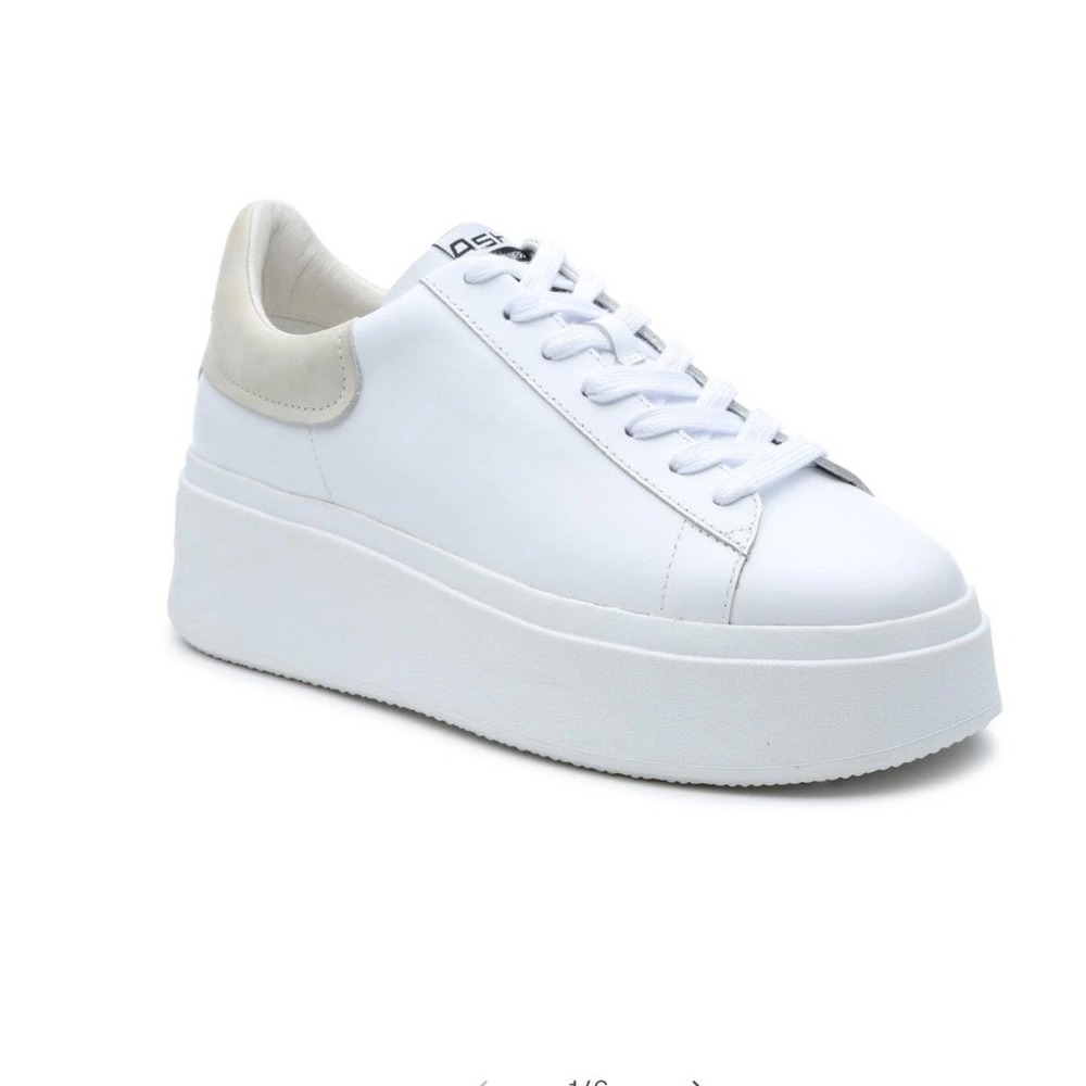 Ash‎ Moby Platform Sneaker Women Size 40 White Leather Low Top Trainers NEW